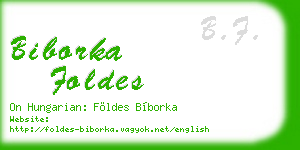 biborka foldes business card